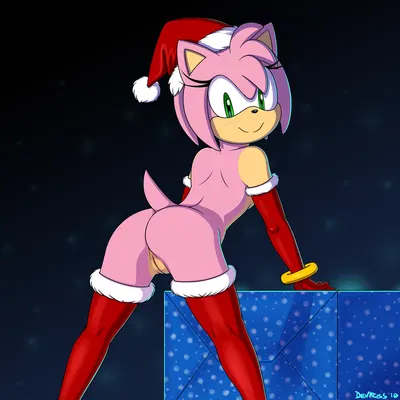 amy rose (christmas, sega) created by devo87