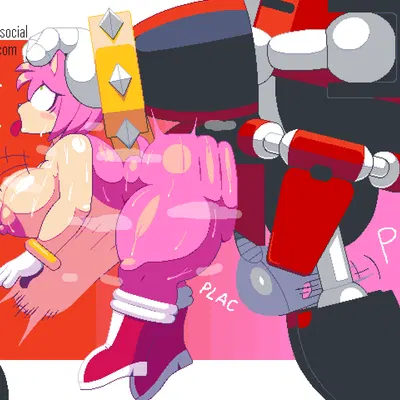 amy rose, e-123 omega, rouge the bat (sega, sonic the hedgehog (series)) created by melomor