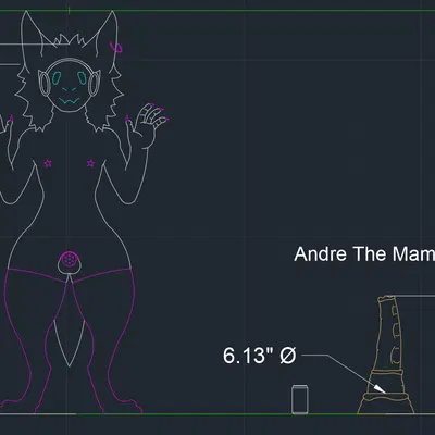andre the mammoth (autocad (copyright), bad dragon) created by flunter