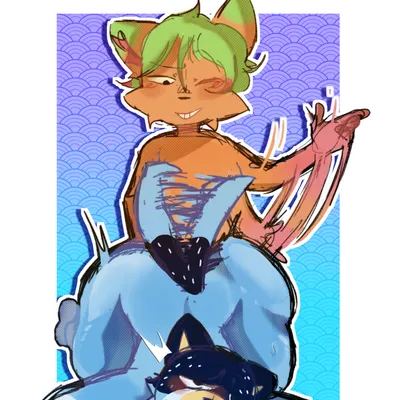 bandit heeler, peach (ivanny) (bluey (series)) created by chamka, chamkaskleiber