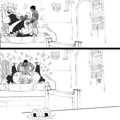 bepo (one piece), trafalgar law (one piece) created by nekokat42