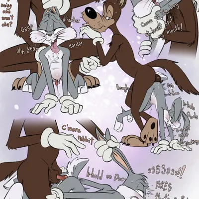 big bad wolf, bugs bunny (fairy tales, looney tunes) created by tush (artist)