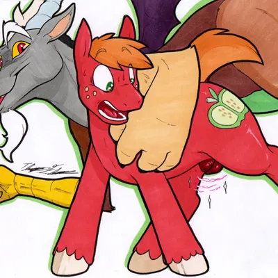 big macintosh (mlp), discord (mlp) (friendship is magic, hasbro) created by rotten owl