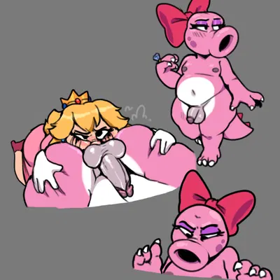 birdo (character), princess peach (mario bros, nintendo) created by chipchell