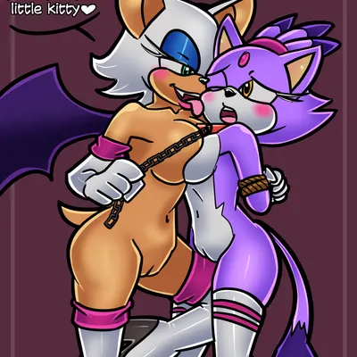 blaze the cat, rouge the bat (sega, sonic the hedgehog (series)) created by pervydoe