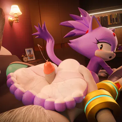 blaze the cat, silver the hedgehog (sega, sonic the hedgehog (series)) created by milkmeister3d