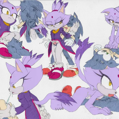 blaze the cat, sonic the hedgehog (sega, sonic the hedgehog (series)) created by hb lint, third-party edit
