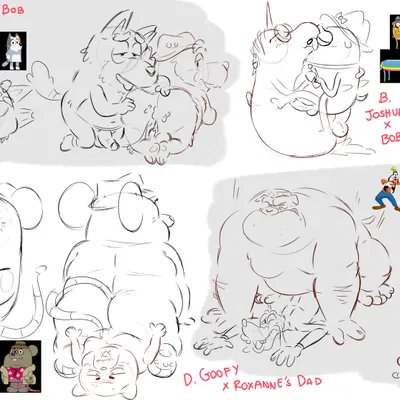 bob heeler, bob rainicorn, daniel senicourt (adventure time, bluey (series)) created by leothelionel