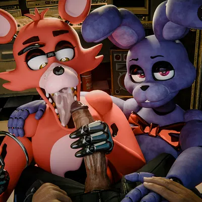 bonnie (fnaf), foxy (fnaf) (five nights at freddy's, scottgames) created by racoum