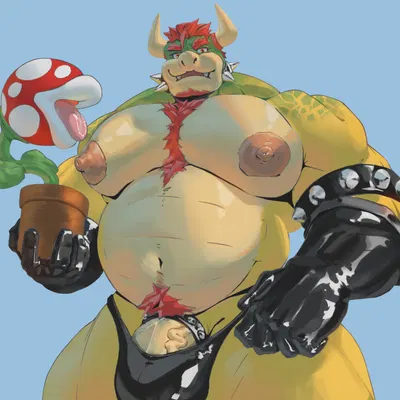bowser (mario bros, nintendo) created by mako pbw