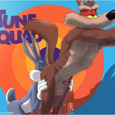 bugs bunny, wile e. coyote (looney tunes, warner brothers) created by zenthetiger