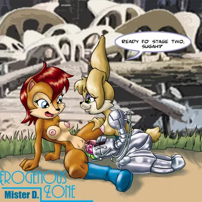 bunnie rabbot, sally acorn (sega, sonic the hedgehog (series)) created by mister d