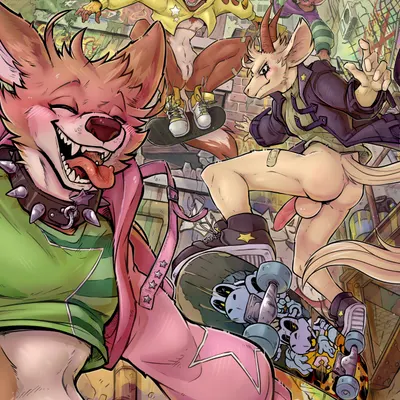 cantio (lawyerdog), ferar (lawyerdog), panko (lawyerdog) (mario bros, nintendo) created by draite