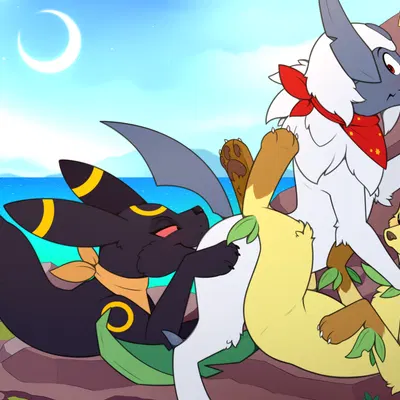 celeste (xxrandomguyxx), vera (leafeon), zazel (absol) (nintendo, pokemon) created by meraence