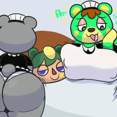 charlise (animal crossing), olive (animal crossing), villager (animal crossing) (animal crossing, nintendo) created by klutzatdusk