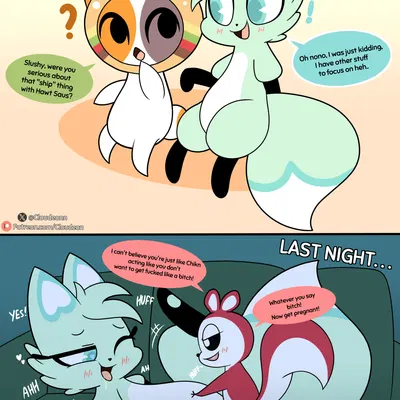 cheezborger (chikn nuggit), hawt saus (chikn nuggit), slushi (chikn nuggit) (chikn nuggit) created by cloudeon