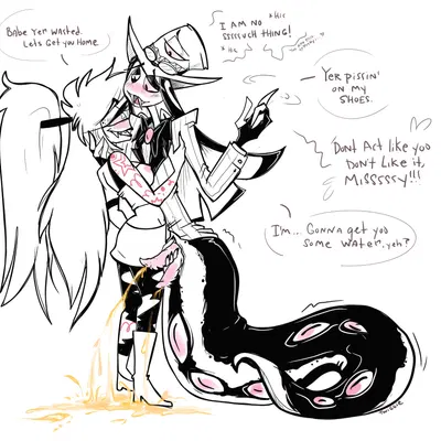 cherri bomb (hazbin hotel), sir pentious (hazbin hotel) (hazbin hotel, hellaverse) created by twiggietime