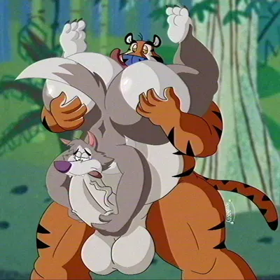 chip the wolf, tony the tiger (cookie crisp, frosted flakes) created by possbooty