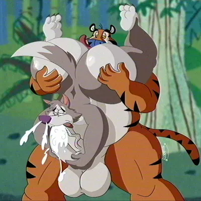 chip the wolf, tony the tiger (cookie crisp, frosted flakes) created by possbooty