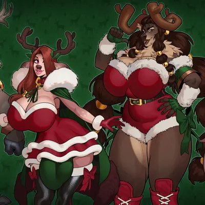 cinnamon (themostsuave), glitter (vesryn), magnus (ara chibi) (christmas) created by boosterpang