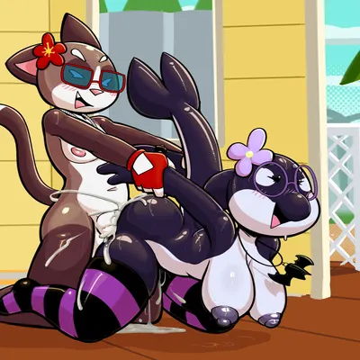 coral (felino), plum (felino), super snowshoe peter (pixile studios, super animal royale) created by felino