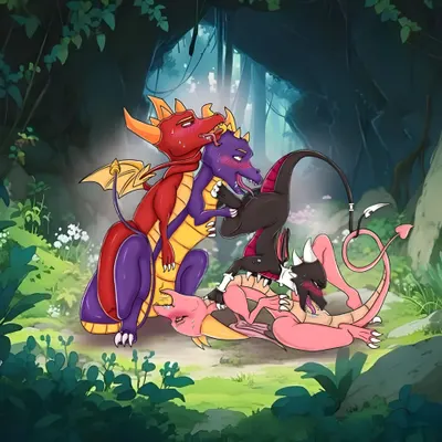cynder, ember (spyro), flame (spyro) (activision, european mythology)