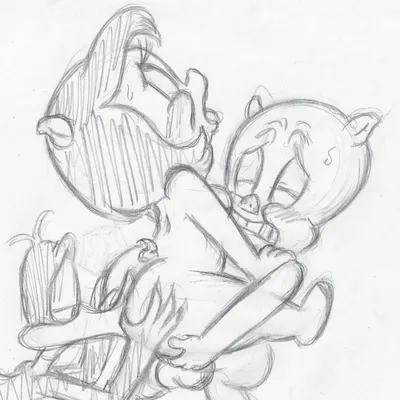 daffy duck, petunia pig, porky pig (looney tunes, the day the earth blew up) created by takeshi1000