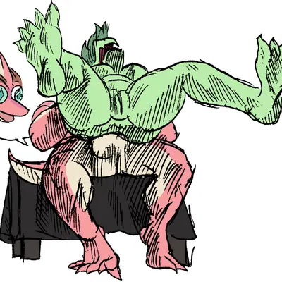 damien payne, olivia halford (cavemanon studios, i wani hug that gator) created by banco