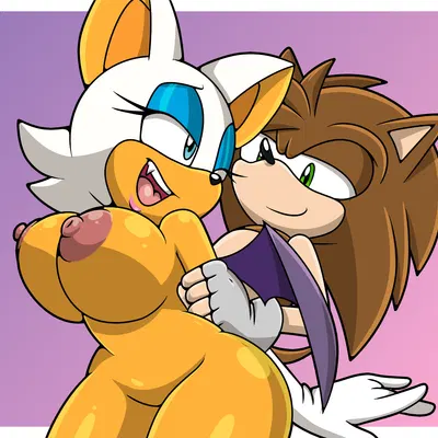 dan guru the hedgehog, fan character, rouge the bat (sega, sonic the hedgehog (series)) created by sonicguru