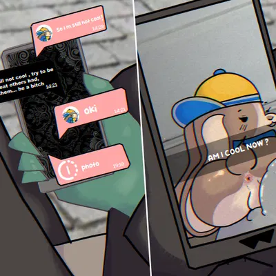 dax (piemations), peeb (piemations) (how to be cool, snapchat) created by acresyy