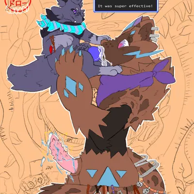 devon the zorua, fan character, purple the zeraora (nintendo, pokemon) created by cynical draws