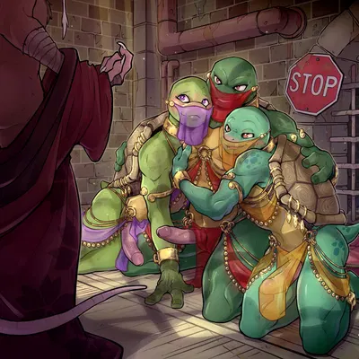 donatello (tmnt), master splinter, michelangelo (tmnt) (teenage mutant ninja turtles, teenage mutant ninja turtles (2012)) created by draite