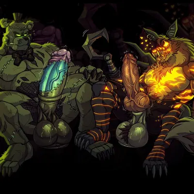 dreadbear (fnaf), grim foxy (fnaf) (five nights at freddy's, five nights at freddy's ar) created by kiddie jukes