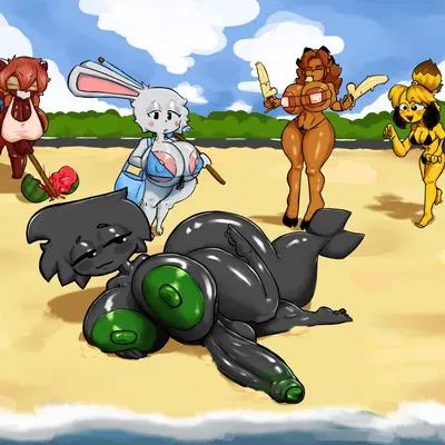 duski (duskizi), isabelle (animal crossing), tezzy tazuka (teztaz) (animal crossing, nintendo) created by duskizi