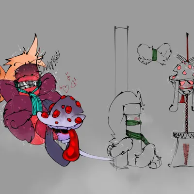 dynamite (objectified), mushroom (objectified) (object shows, objectified (webcomic)) created by object rogue