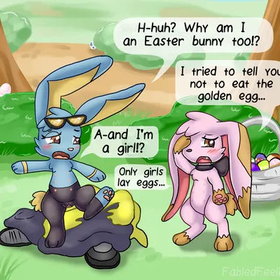easter bunny, jaki-kun (character), lohli (lohlite) (easter, nintendo) created by fabledfeeling