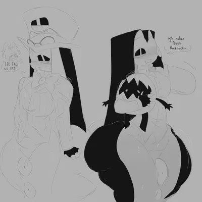 egg boiz (hazbin hotel), sir pentious (hazbin hotel) (hazbin hotel, hellaverse) created by v4mp1333, zombvie00