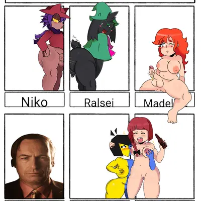 ena (joel g), kikuri hiroi, madeline (celeste) (better call saul, bocchi the rock) created by laranxart