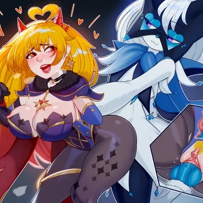 fan character, glace (cris79x), mona megistus (genshin impact, mihoyo)