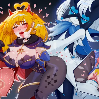 fan character, glace (cris79x), mona megistus (genshin impact, mihoyo)