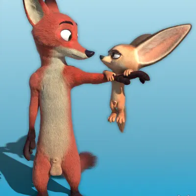 finnick (zootopia), nick wilde (disney, zootopia) created by rasterraccoon