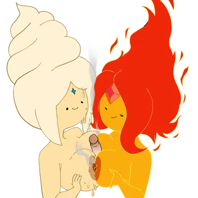 flame princess, frozen yogurt princess (adventure time, cartoon network) created by inker comics