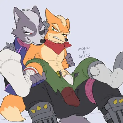 fox mccloud, wolf o'donnell (nintendo, star fox) created by mofu guys