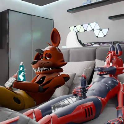 foxy (fnaf) (five nights at freddy's, scottgames) created by loganboi127