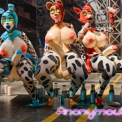 foxy (fnaf), freddy (fnaf), toy bonnie (fnaf) (five nights at freddy's, five nights at freddy's 2) created by anonymousfm