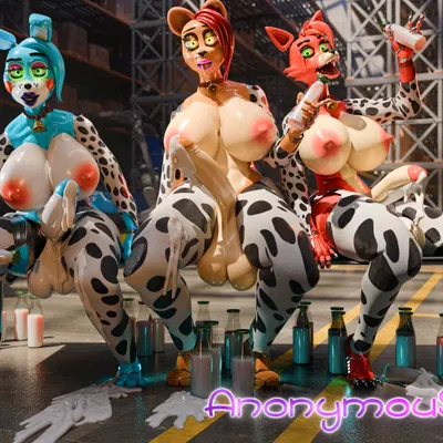 foxy (fnaf), freddy (fnaf), toy bonnie (fnaf) (five nights at freddy's, five nights at freddy's 2) created by anonymousfm