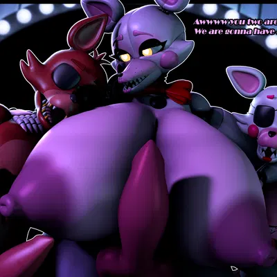 foxy (fnaf), funtime foxy (fnaf), mangle (fnaf) (five nights at freddy's, five nights at freddy's 2) created by wonderfox712