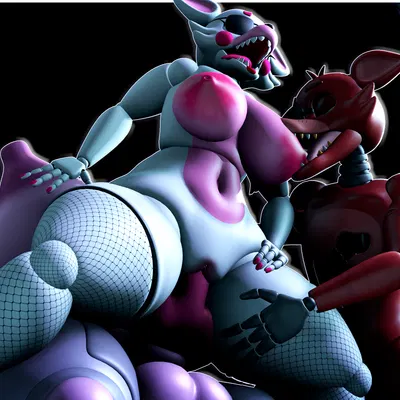 foxy (fnaf), funtime foxy (fnaf), mangle (fnaf) (five nights at freddy's, five nights at freddy's 2) created by wonderfox712