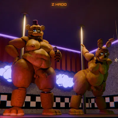 fredbear (fnaf), spring bonnie (fnaf) (five nights at freddy's, scottgames) created by z hado