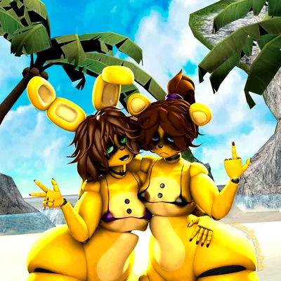 fredbear (fnaf), spring bonnie (fnaf) (five nights at freddy's, scottgames) created by zelyonka